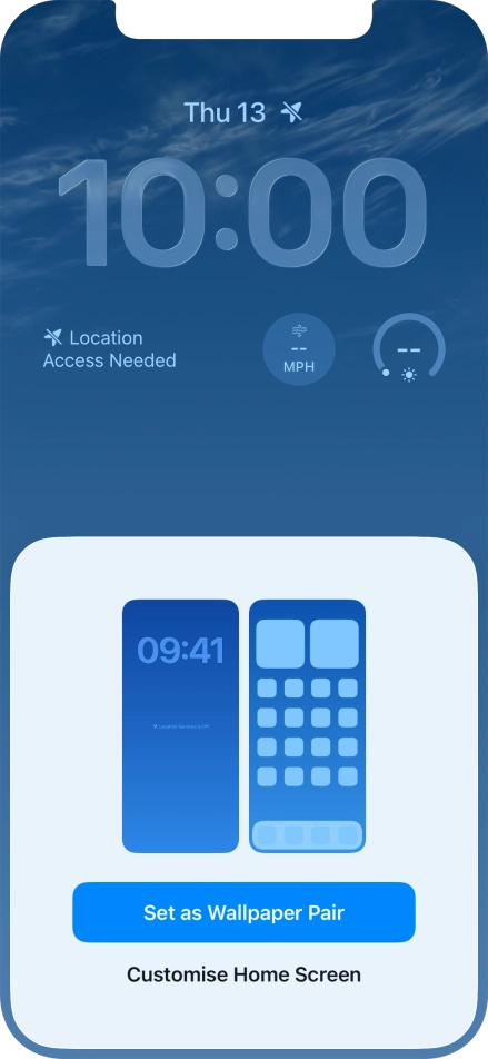 To use the same colour theme on the home screen, press Set as Wallpaper Pair. To use the same colour theme on the home screen, press Set as Wallpaper Pair.