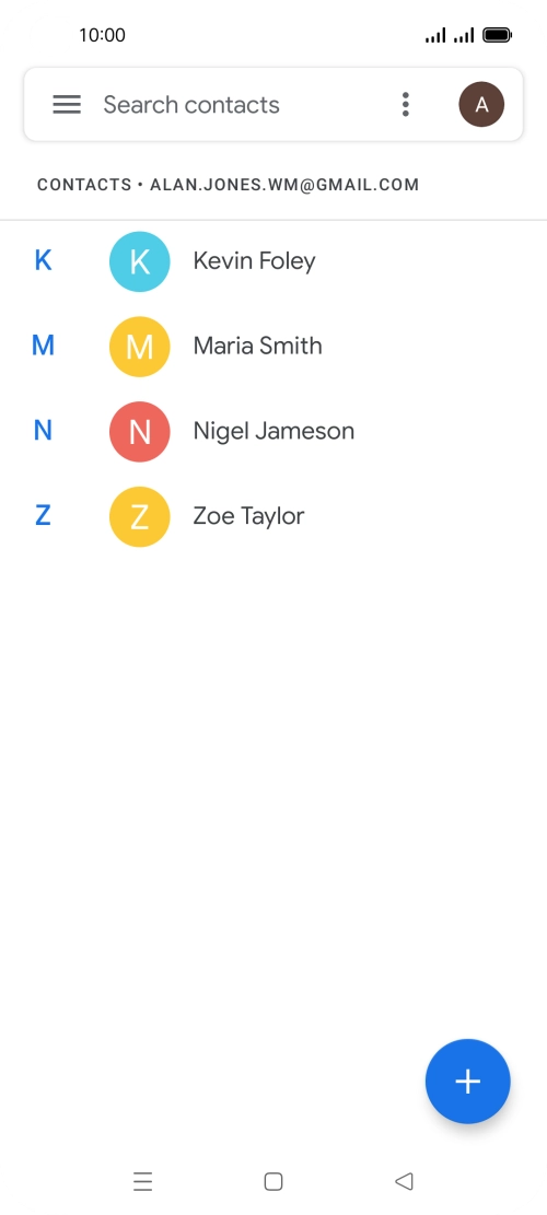 Press the new contact icon. Press the new contact icon.