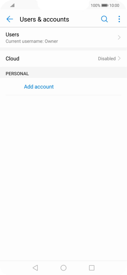Press Add account. Press Add account.