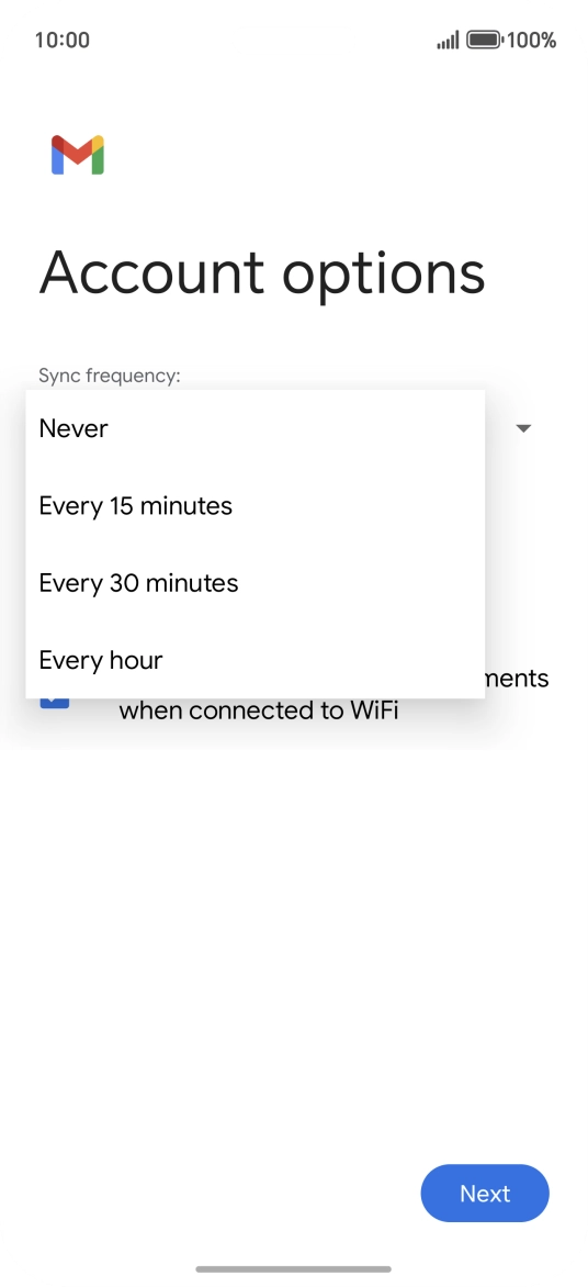 Press the required setting. Press the required setting.