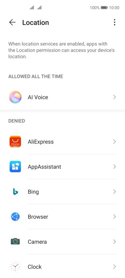Press the required app. Press the required app.