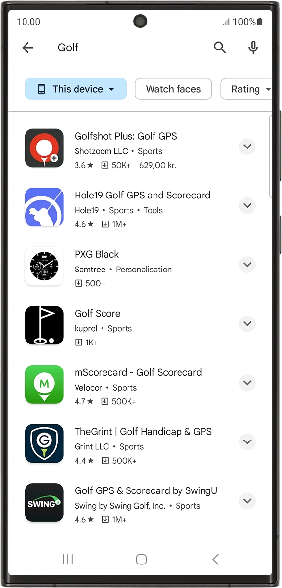 On your phone: Press the required app. On your phone: Press the required app.