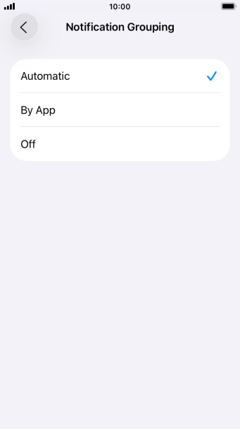 Press the required setting. Press the required setting.