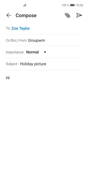 Press the attachment icon. Press the attachment icon.
