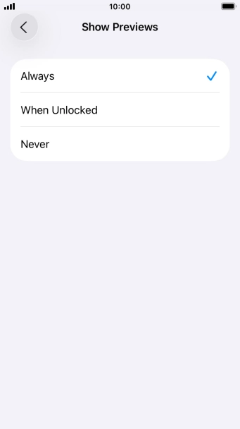 To select notification preview on the lock screen, press Always. To select notification preview on the lock screen, press Always.