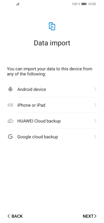 You can transfer the contents of another phone to your phone when it's activated for the first time and after a factory reset. When this screen is displayed, your phone is ready to transfer contents from another phone. You can transfer the contents of another phone to your phone when it's activated for the first time and after a factory reset. When this screen is displayed, your phone is ready to transfer contents from another phone.