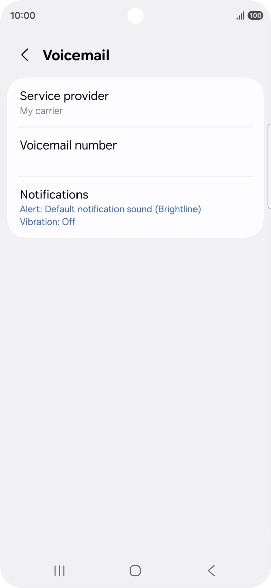 Press Voicemail number. Press Voicemail number.