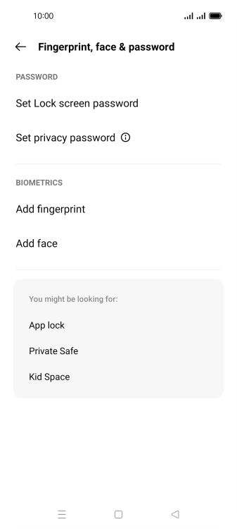 Press Add fingerprint. Press Add fingerprint.