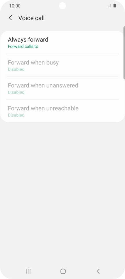 Press the required divert type. Press the required divert type.