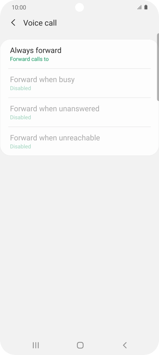 Press the required divert type. Press the required divert type.