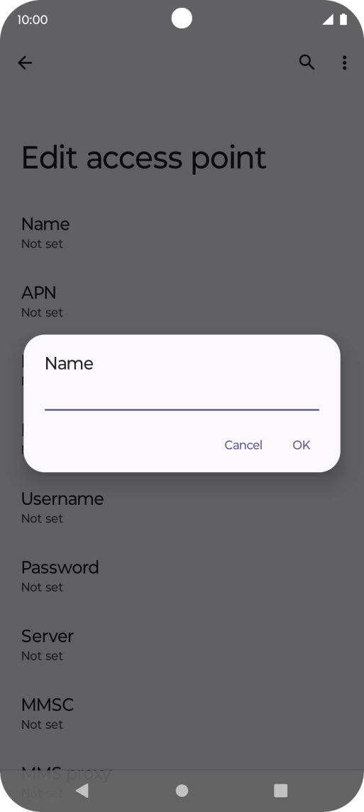 Key in EE Internet and press OK. Key in EE Internet and press OK.