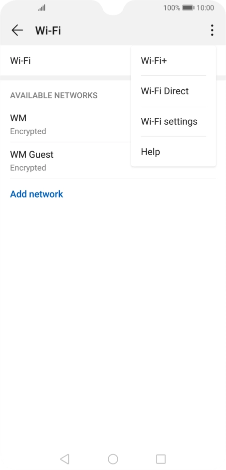 Press Wi-Fi+. Press Wi-Fi+.