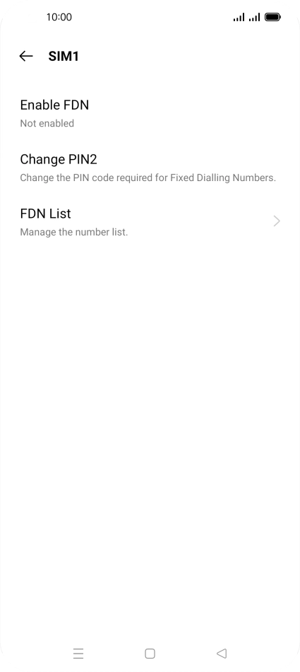 Press Enable FDN. Press Enable FDN.