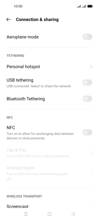 Press Personal hotspot. Press Personal hotspot.