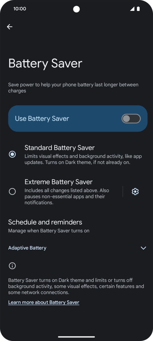 Press the required settings to turn them on or off. Press the required settings to turn them on or off.