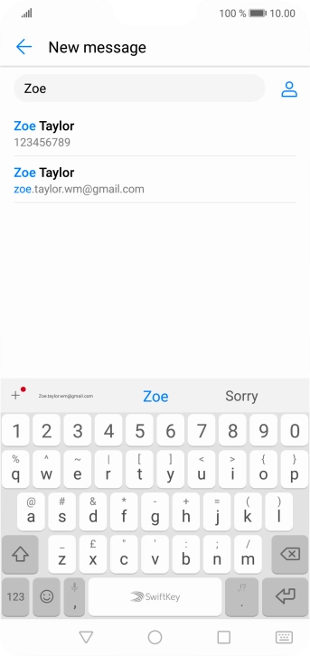 Press the required contact. Press the required contact.