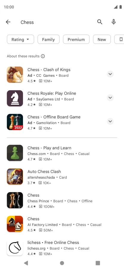 Press the required app. Press the required app.