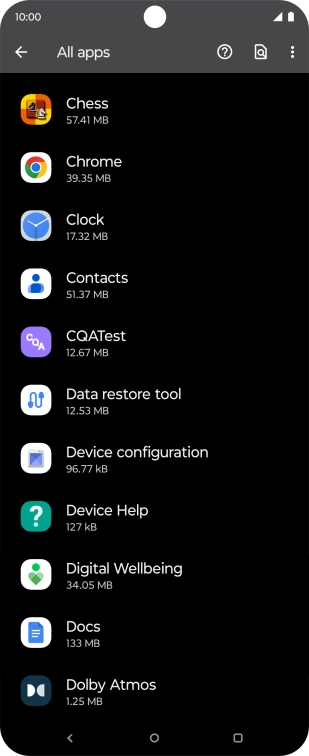 Press the required app. Press the required app.