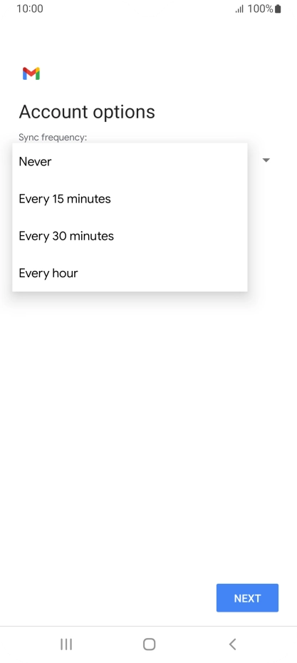 Press the required setting. Press the required setting.