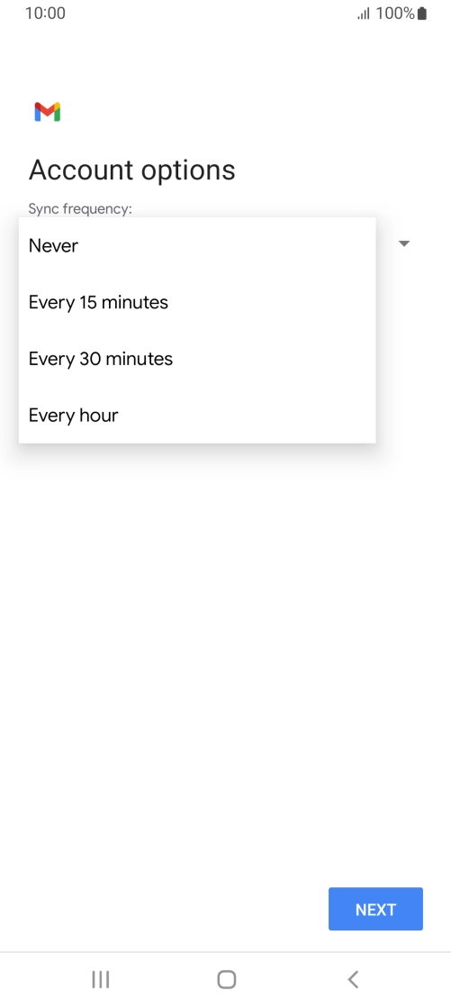 Press the required setting. Press the required setting.