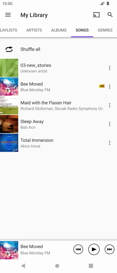 Press the required audio file. Press the required audio file.