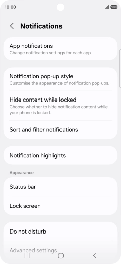 Press App notifications. Press App notifications.