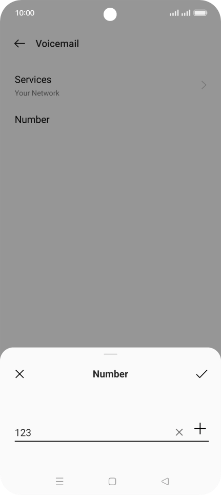 Key in +447953222222 and press the save icon. Key in +447953222222 and press the save icon.