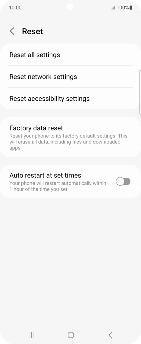 Press Factory data reset. Press Factory data reset.