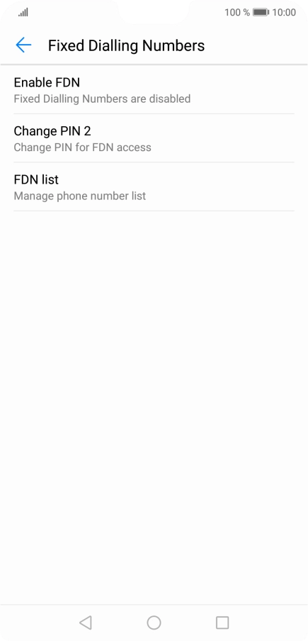 Press Enable FDN. Press Enable FDN.