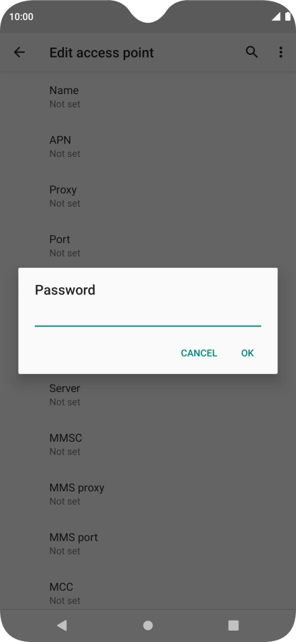 Key in secure and press OK. Key in secure and press OK.