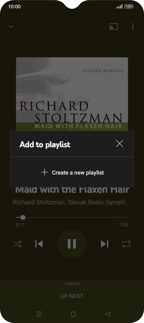 Press Create a new playlist. Press Create a new playlist.