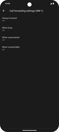 Press the required divert type. Press the required divert type.