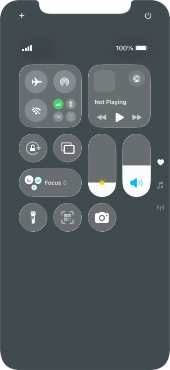 Press the flight mode icon to turn the function on or off. Press the flight mode icon to turn the function on or off.