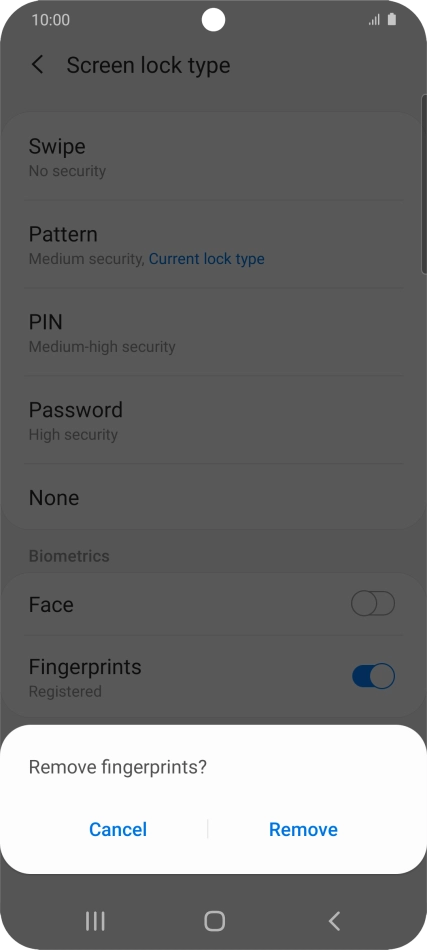 Press Remove. Press Remove.