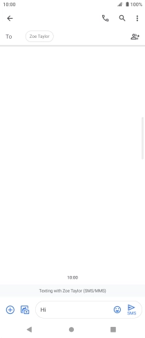 Press the send icon when you've finished your SMS. Press the send icon when you've finished your SMS.