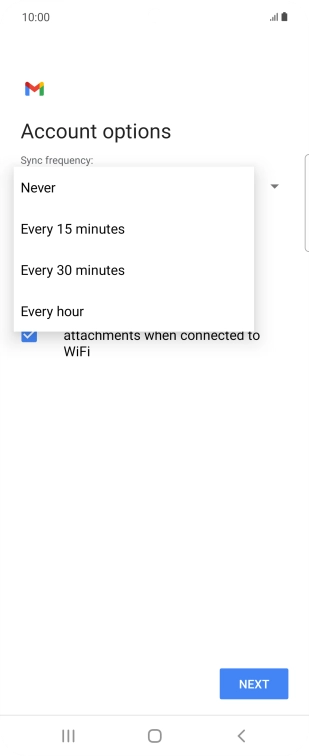 Press the required setting. Press the required setting.