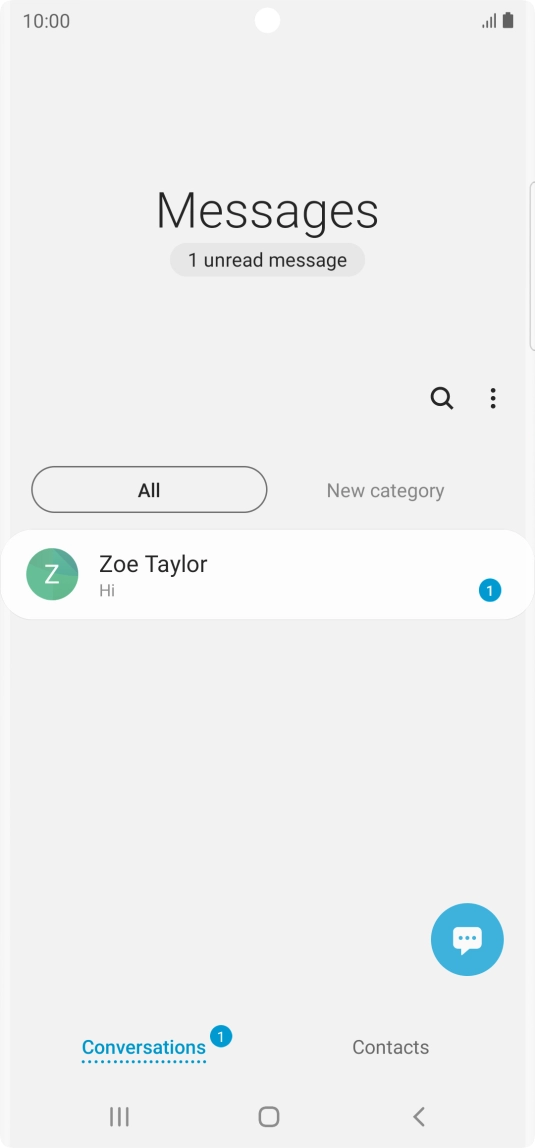 Press the new message icon. Press the new message icon.