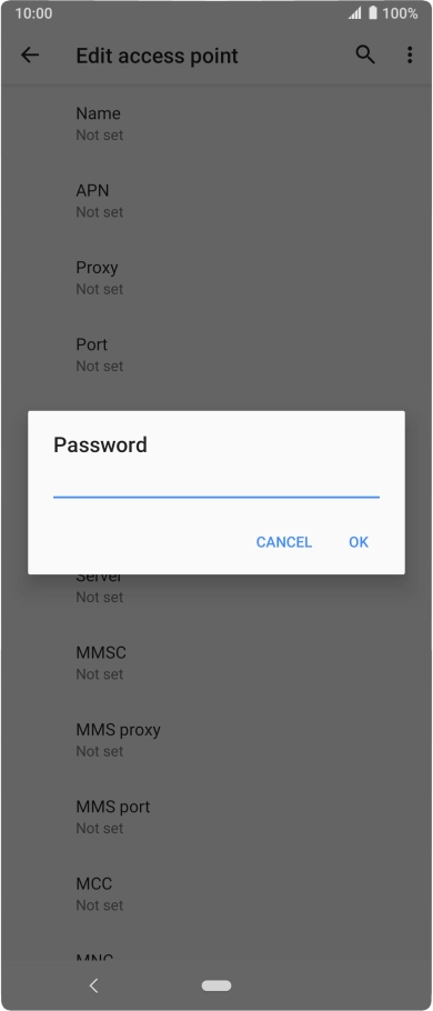 Key in secure and press OK. Key in secure and press OK.