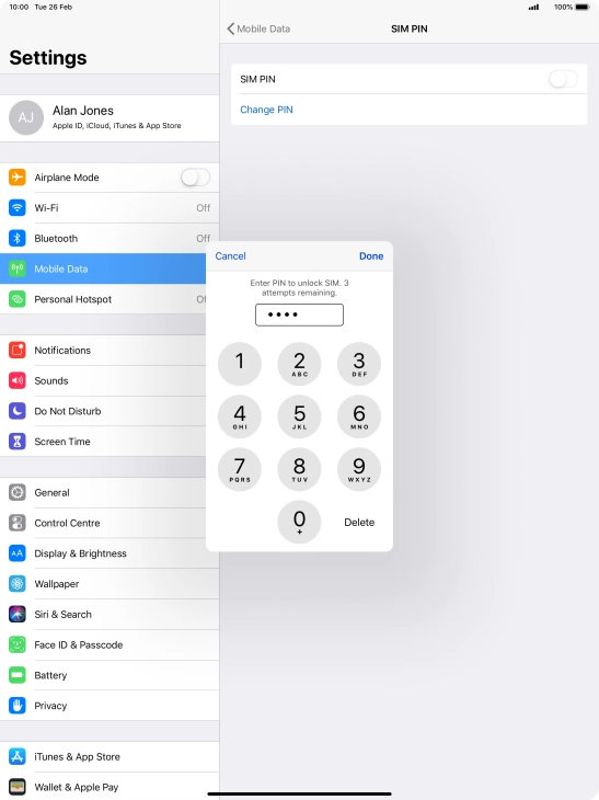 Key in your PIN and press Done. The default PIN is 1111. Key in your PIN and press Done. The default PIN is 1111.
