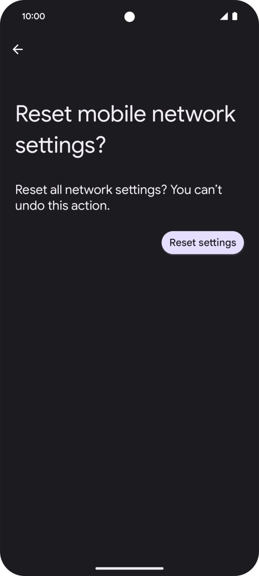 Press Reset settings. Press Reset settings.