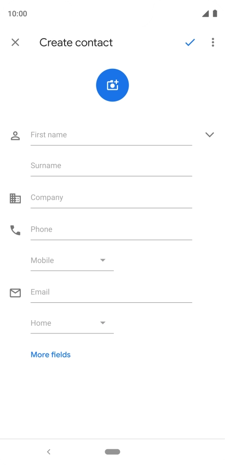Press First name and key in the required first name. Press First name and key in the required first name.