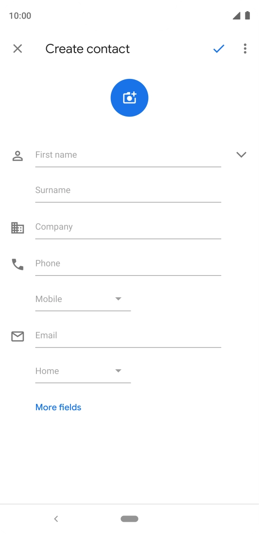 Press First name and key in the required first name. Press First name and key in the required first name.
