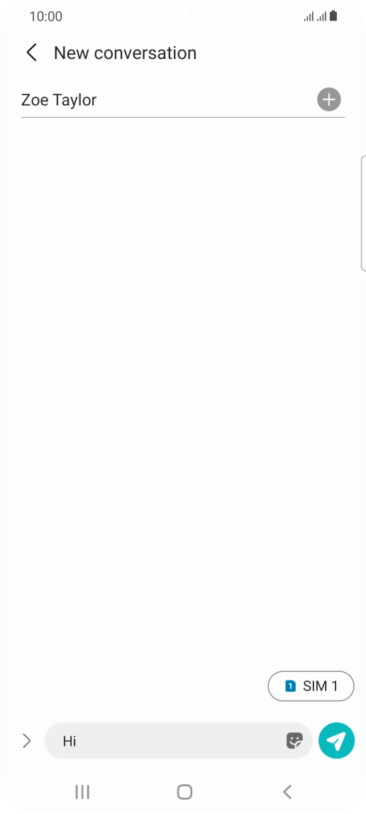 Press the send icon when you've finished your SMS. Press the send icon when you've finished your SMS.
