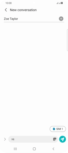 Press the send icon when you've finished your SMS. Press the send icon when you've finished your SMS.