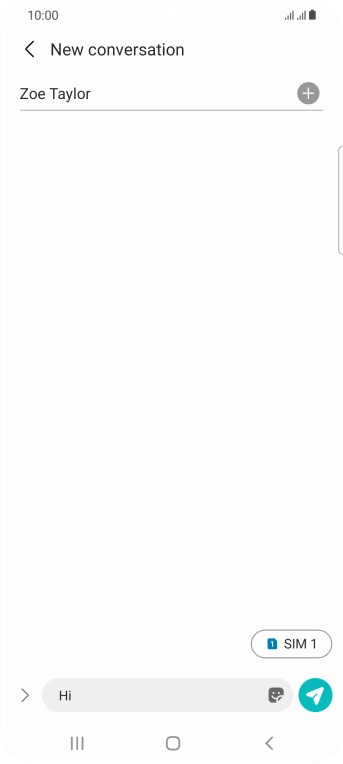 Press the send icon when you've finished your SMS. Press the send icon when you've finished your SMS.