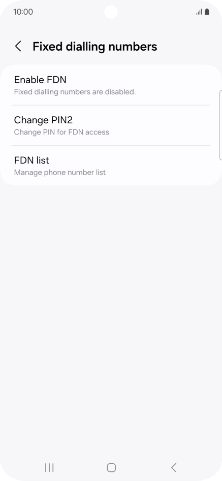 Press Enable FDN. Press Enable FDN.