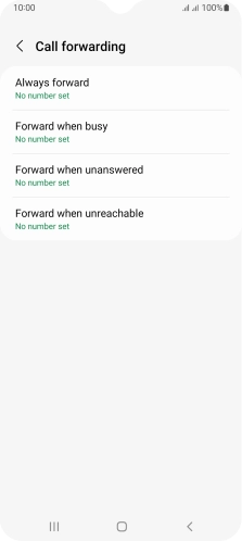Press the required divert type. Press the required divert type.