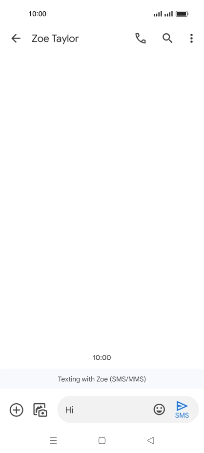 Press the send icon when you've finished your SMS. Press the send icon when you've finished your SMS.