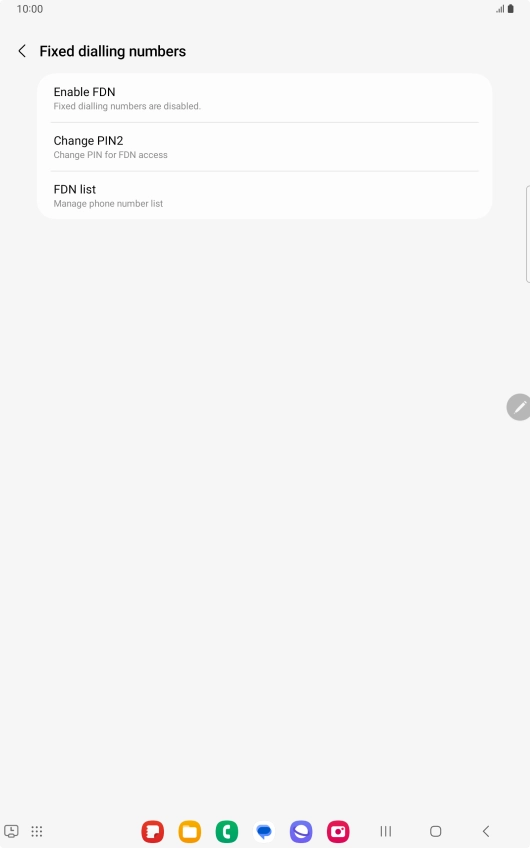 Press Enable FDN. Press Enable FDN.