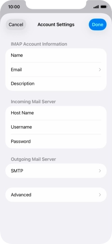 Press SMTP. Press SMTP.